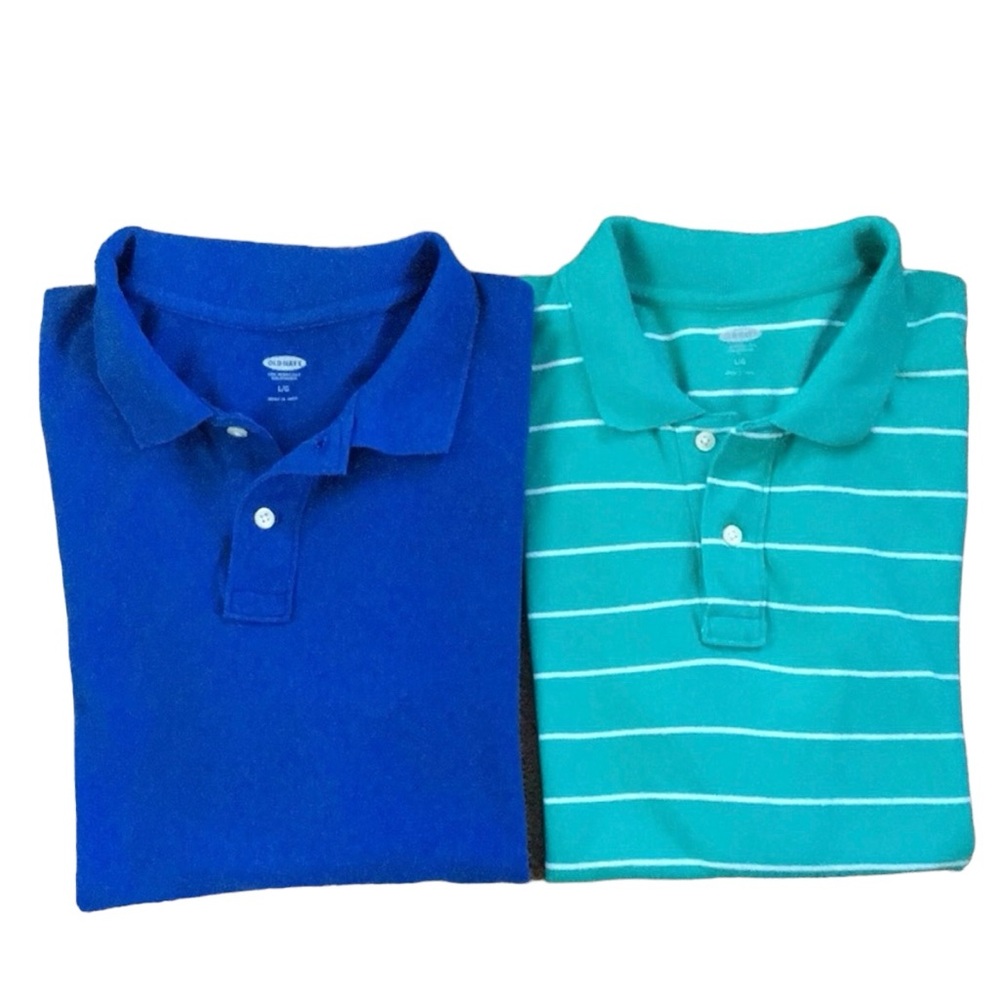 Two men’s short sleeve polo shirts